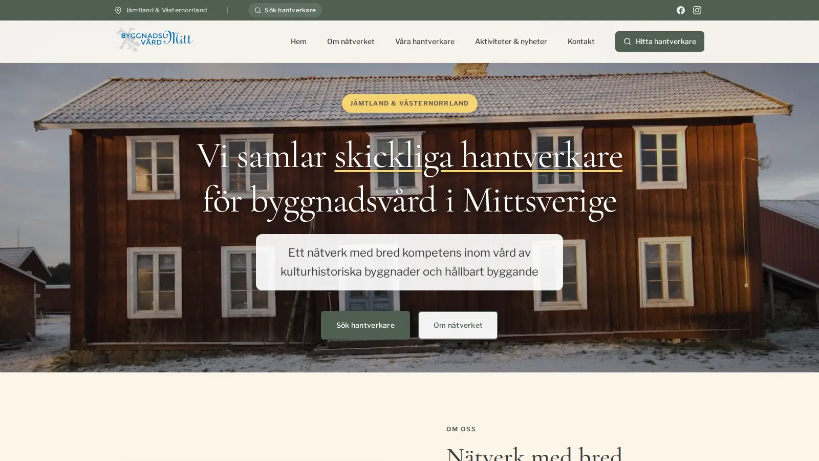 Byggnadsvård Mitt hemsida – kundcase av Mediase