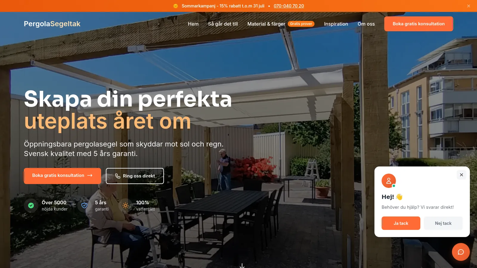 Pergola & Segeltak projektbild
