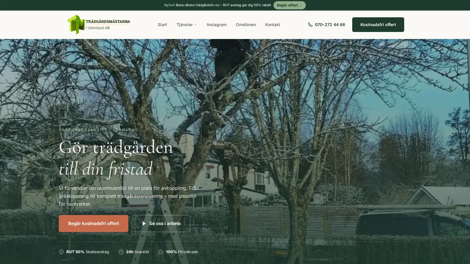 Trädgårdsmästarna hemsida av Mediase