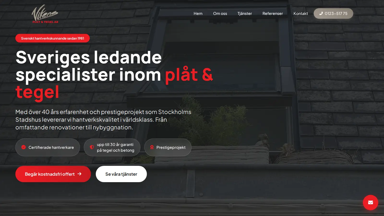 Vikens Plåt hemsida av Mediase